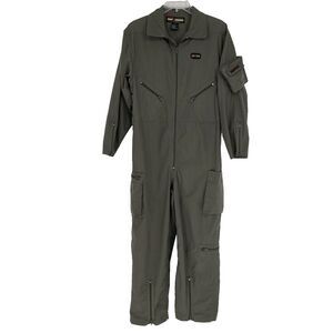 Vintage Y2K Lee Pipes Coveralls Mens LARGE Green Utility Flightsuit Mechanic